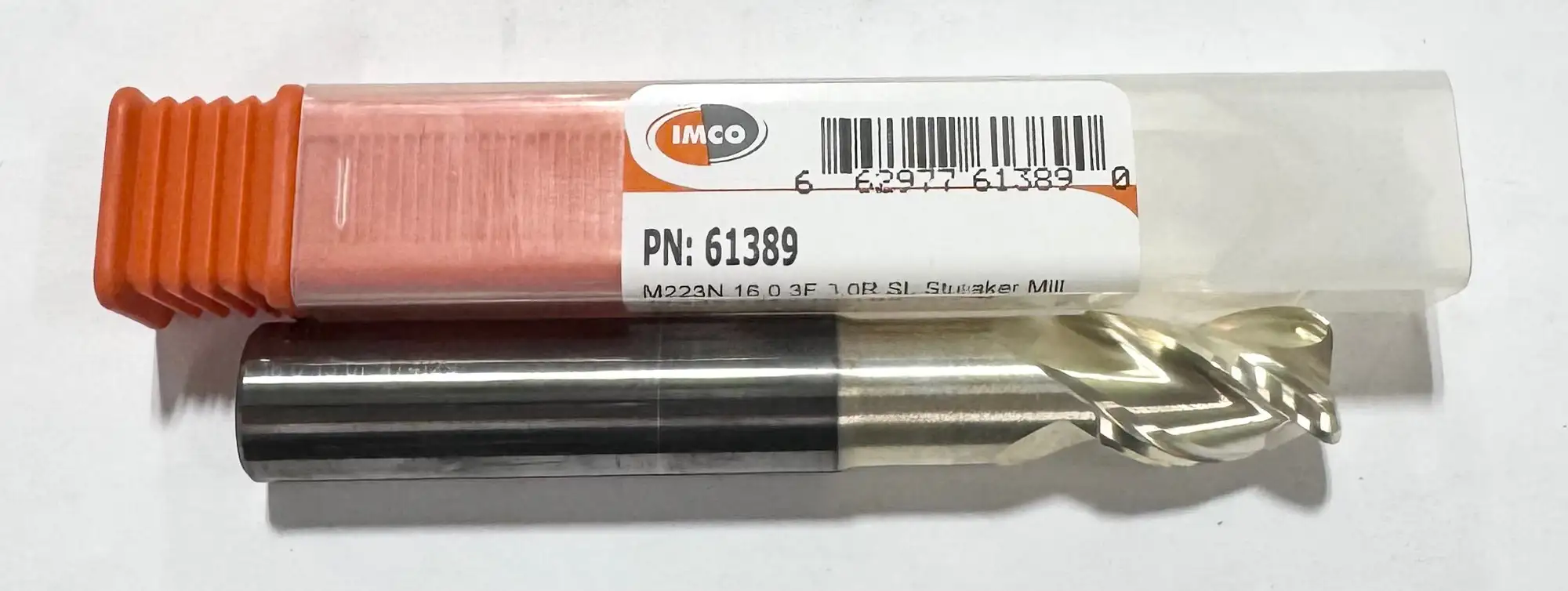 IMCO 16mm 3-Flute Carbide End Mill, ZrN Coated, 3mm Radius, 115mm Long