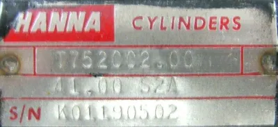 NEW HANNA T752CC2.00 CYLINDER 41.00 S2A
