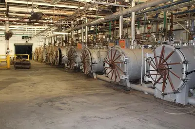 USED 1967 REID BOILER WORKS 69" DIA. SINGLE DOOR HORIZONTAL MILD STEEL RETORT