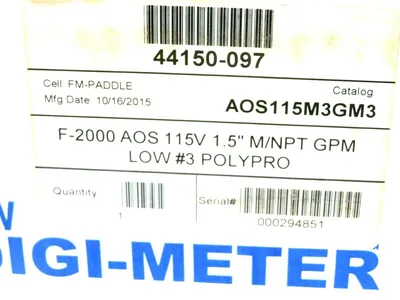 REPAIRED BLUE WHITE IND. AOS115M3GM3 DIGI-METER F-2000 115V 1.5"M/NPT GPM