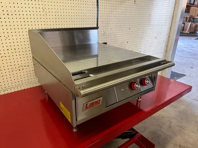 Used Lang Used 24" Lang 124TC Electric Countertop Griddle Thermostatic Controls, 208V Commercial Flat Top Griddles Illinois US | Falcon Restaurant Supply #1375137
