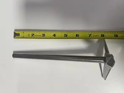 USED 8" L STAINLESS STEEL IMPELLER ROD W/ 1/2" DIAMETER SHAFT & 3 1/4" IMPELLER