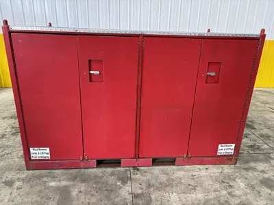 4' X 4' X 7' GONDOLA TRAIN PORTABLE RIGGING & STORAGE BOX w/ RAMP & ROLL OUT CART: STOCK #22008
