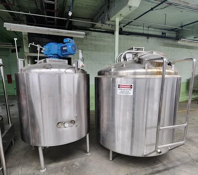Tank Liquid Mixing and cooling process Food Grade 316 Stainless steel Tank 400 us gal # 7601