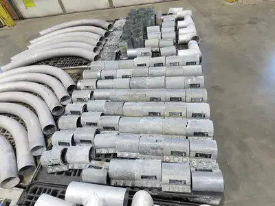 Nucon 3.5" Pipe Pneumatic Dry Material Conveying 90°Elbows Morris Couplings 4"OD
