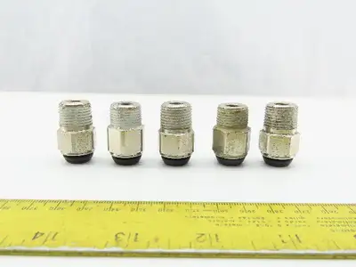 Parker 3/8" NPT x 10mm Tube Push To Connect Stainless Steel Male Fitting Lot/ 5