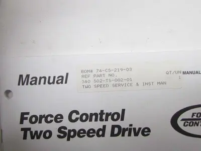 Rebuild Kit for Force Control 503-TS-001-02 Two Speed Drive Bearings Seal Clutch