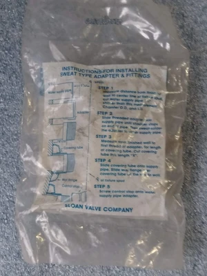 NEW Sloan sweat solder kit for 3/4" supply (urinal) #H-636-AA
