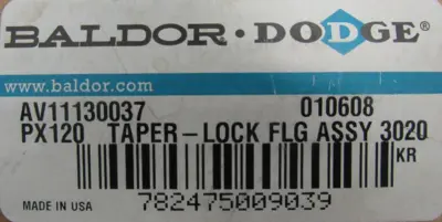 NEW DODGE 010608 PX120 TAPER LOCK FLANGE ASSEMBLY 3020