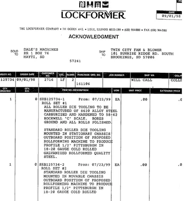 USED 1999 LOCKFORMER L-409