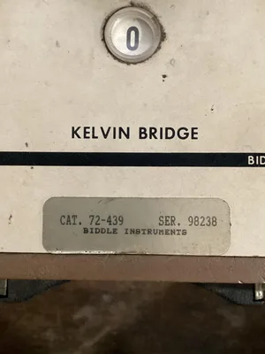 Biddle Instruments; 72-439 Direct Circuit Kelvin Bridge
