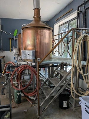 USED 2014 3.5-bbl copper-clad electric 3-vessel Brewhouse ABT-3.5BBL-2V-EL