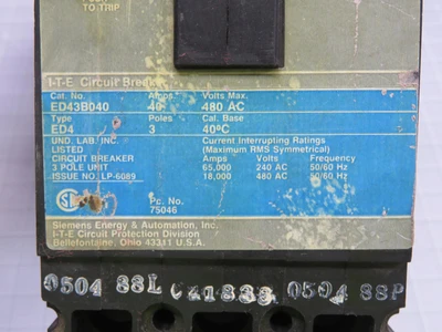 Used ITE SIEMENS _UNKNOWN_ Circuit Breakers | OCO Industrial #1698371