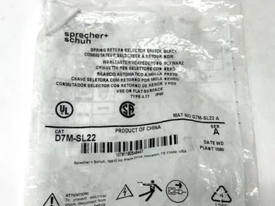 New | in-Stock Sprecher + Schuh Ser A Spring Return Selector Switch Black 22mm 2-Pos Relays & Switches Michigan US | Maverick Industrial Sales #1398484
