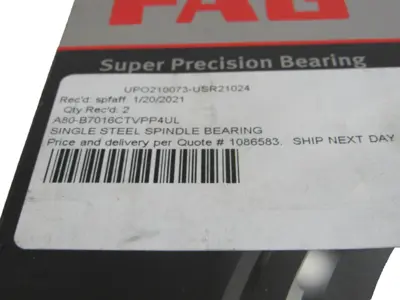 NEW FAG B7016-C-TVP-P4-UL SPINDLE BEARINGS B7016CTVPP4UL