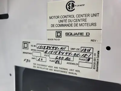 USED SQUARE D MODEL 6