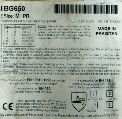 NEW LOT OF 8 PAIR IMPACTO BG650 ANTI-VIBRATION GLOVE MEDIUM