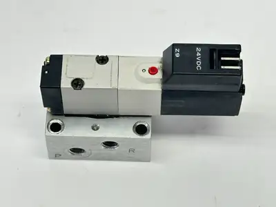 HA041E1-11 | Humphrey  Pneumatic Air Valve w/ Manifold Block 24VDC - Used