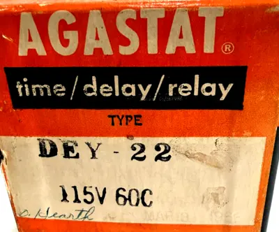 NEW AGASTAT DE-Y-22 TIME DELAY RELAY 115V DEY22