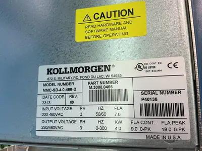 Used KOLLMORGEN MMCSD4.0460D Servo Drives Ohio US | HGR 24 #1330276