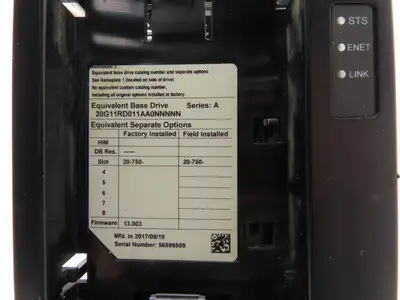 Allen Bradley 20G11RD011AA0NNNNN PowerFlex 755 AC Drive 480V 10.7A 7.5HP Ser A