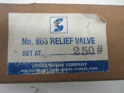 New Cyrus Shank Company No.803 Relief Valve 250#