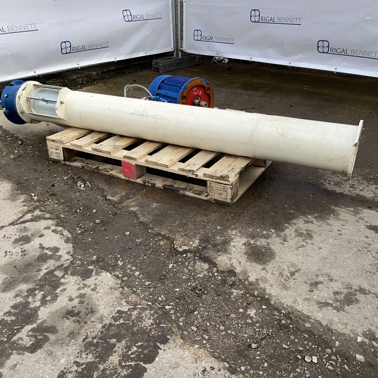 Wam m/s auger conveyor 200 mm dix x 1,800 mm long  5.5 kw 73 rpm