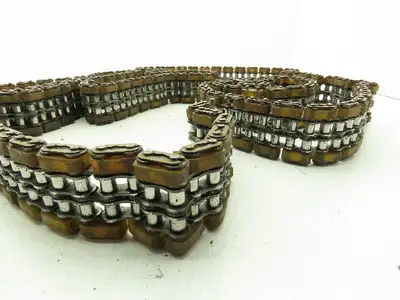 Non-Marking Rubber Top Double Strand Conveying Roller Chain 1/2" Pitch 10' 6"