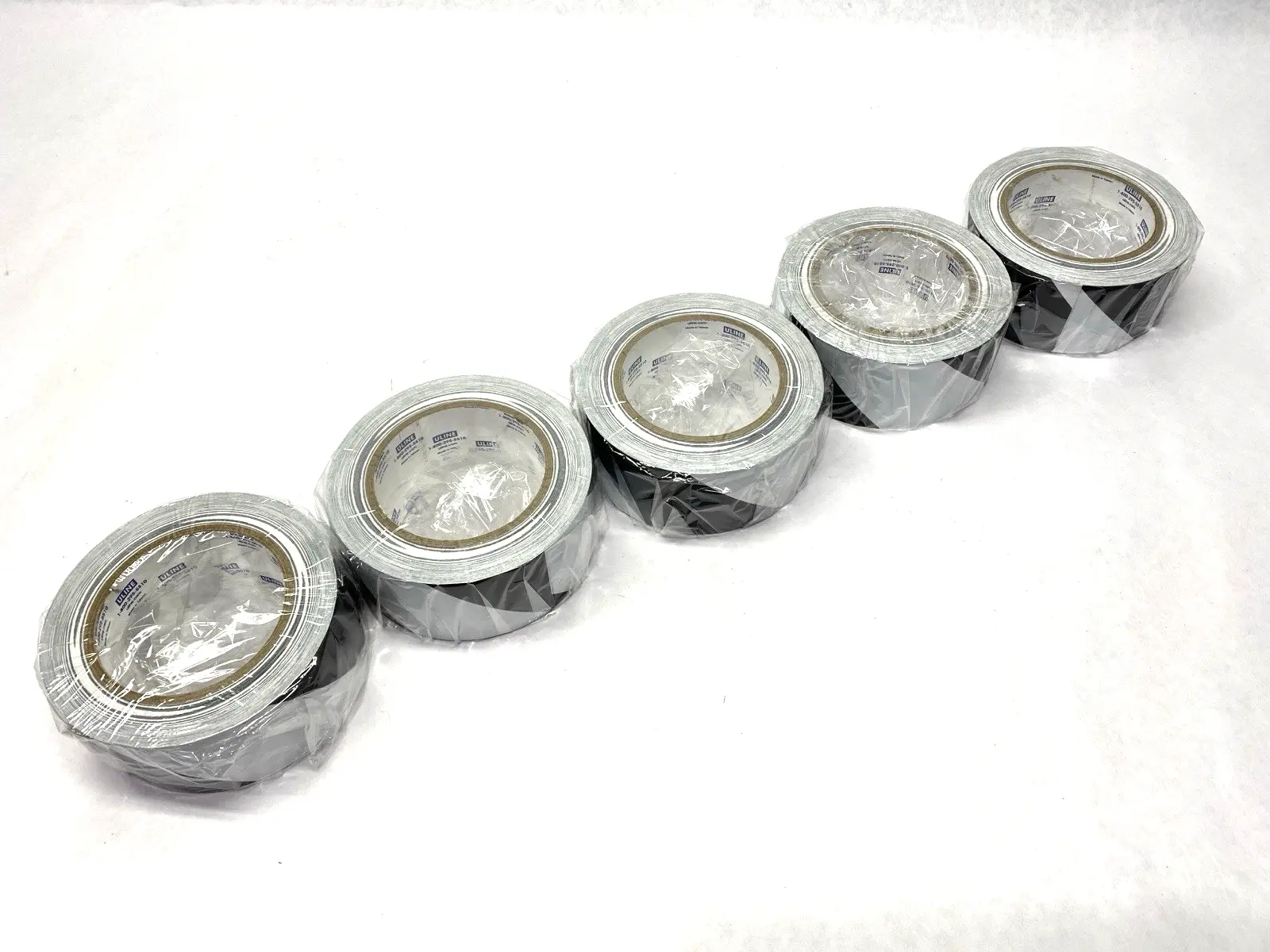 NEW ULINE INDUSTRIAL VINYL SAFETY TAPE WHITE/BLACK 2" X 36 YDS LOT OF 2