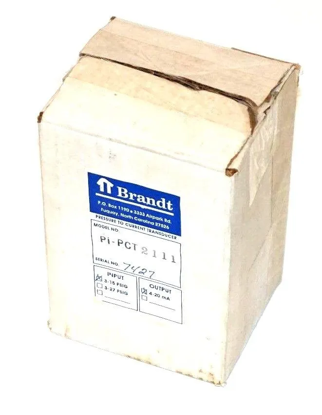 NEW BRANDT PI-PCT-2111 PRESSURE TO CURRENT TRANSDUCER PIPCT2111