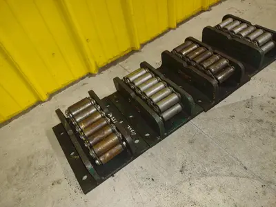 (4) 15 TON HILLMAN ROLLER TYPE MODEL #15-0T NARROW MACHINE SKATES: STOCK #23002