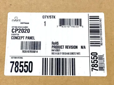 New | in-Stock Hoffman White Concept Panel, fits 20" x 20" Enclosure 78550 Electrical Boxes Michigan US | Maverick Industrial Sales #1441695