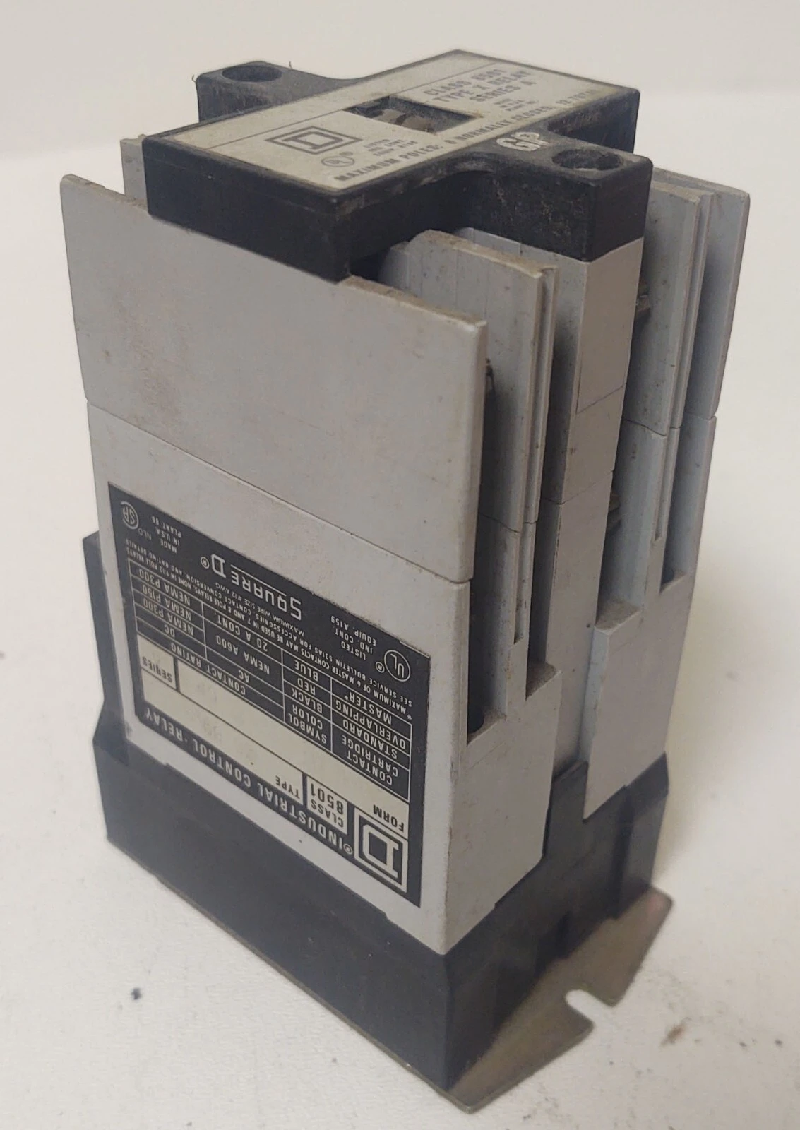 🔥Square D Class 8501 Control Relay, Form GP Series A, 120V Coil Type XO 80
