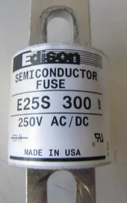 Lot of 2 Edison Semiconductor Fuse E25S 300 Amp 250V AC / DC