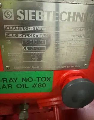 Siebtechnik Tema TS-210-FK decanter centrifuge, 316SS.