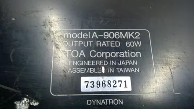 TOA Power Amplifier A-906MK2 60 Watt 2E