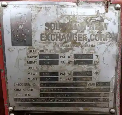 USED SOUTHERN HEAT EXCHANGER (SHE) NA