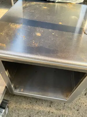 Used Falcon Restaurant Supply Used 20" Stainless Steel Equipment Stand with Storage - SS220 Restaurant Equipment (Miscellaneous) Illinois US | Falcon Restaurant Supply #1375971