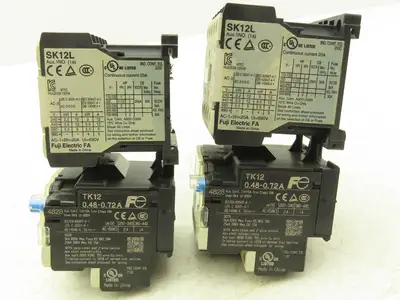 Fuji SK12L Motor Starter Contactor 5.5kW 600V & Overload .48-0.72A Lot of 2