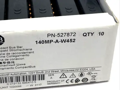 New | in-Stock Allen Bradley 140MP-A-W452 Bus Bars & Plugs Michigan US | Maverick Industrial Sales #1393262