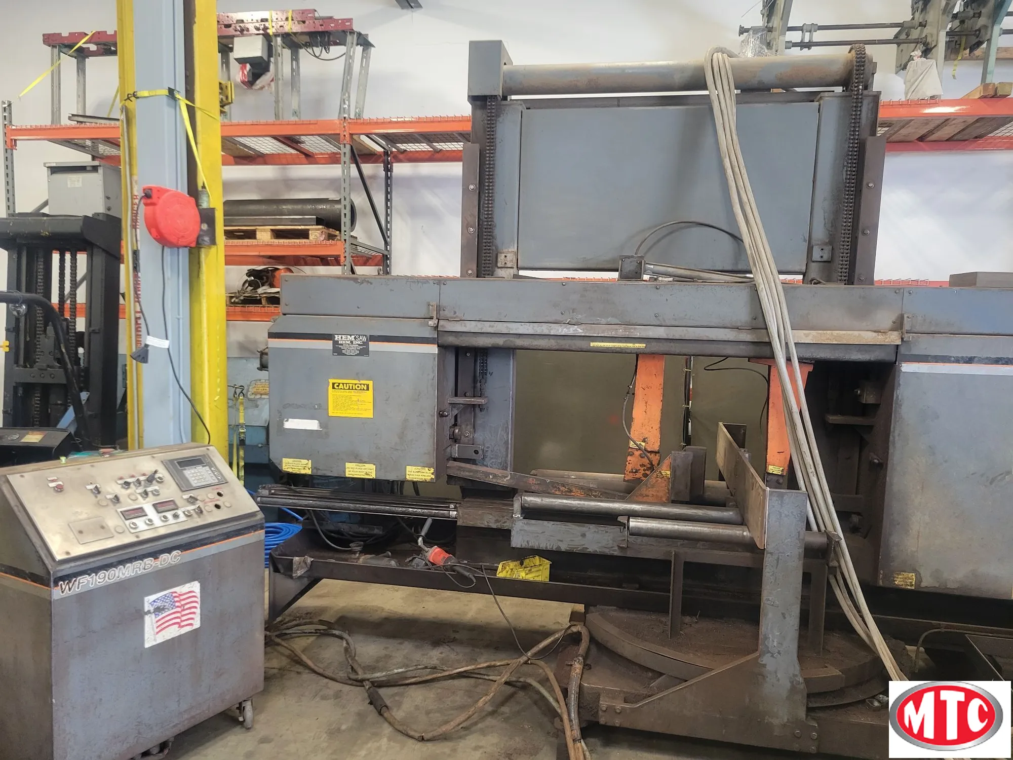 HEM WF190MRB-DC, Mitering, Double column, Semi-Auto., 25" X 44" Bandsaw with 2" blade