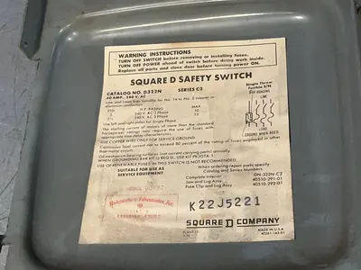 Used SQUARE D D322N C2 Disconnects Ohio US | HGR 24 #1288759
