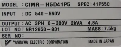 NEW YASKAWA CIMR-H5D41P5 SERVO DRIVE 41P55C CIMRH5D41P5