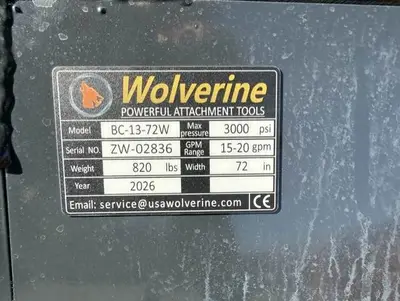New | in-Stock WOLVERINE 72" SKID STEER BRUSH MOWER Skid Steer Brush Cutters Utah US | Global Remarketing #1507817
