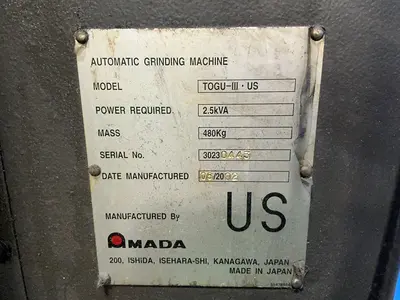 Used 2002 AMADA TOGUIII US Punch & Die Grinders Ohio US | HGR 24 #1406264