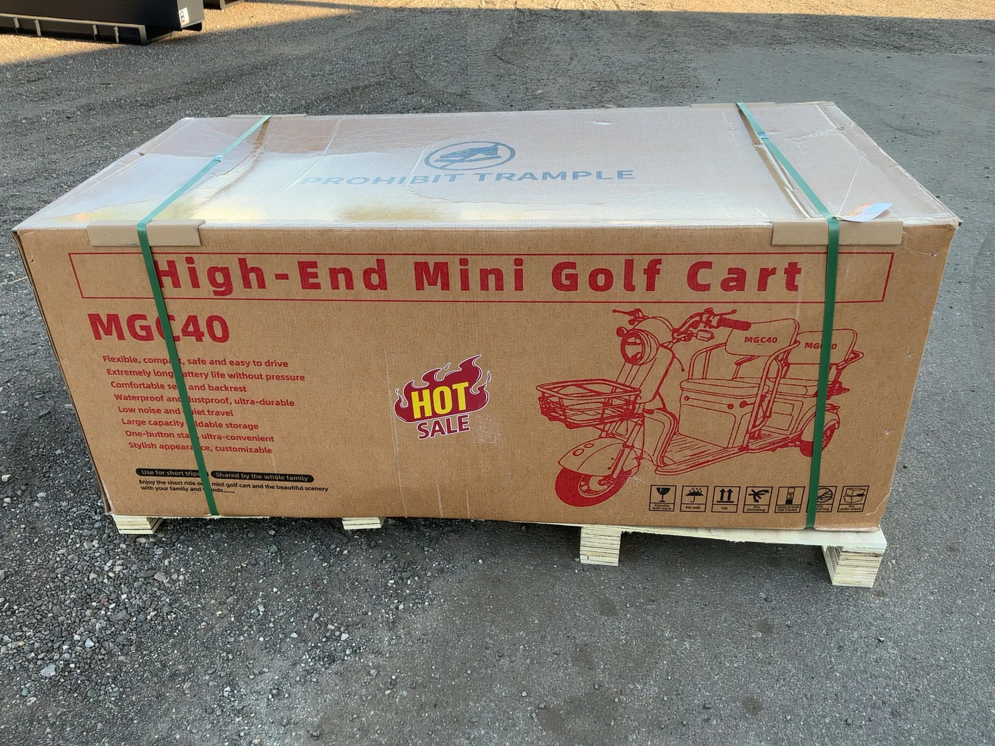 New SDLANCH MGC40 3-Wheel Mini Electric Golf Cart / Scooter, 60 Volt, 600 Watt Motor, Three Speed, 2...