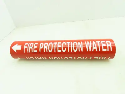 Brady 4060-C Fire Protection Water Red Pipe Marker 2-1/2" to 3-7/8" Lot of 12