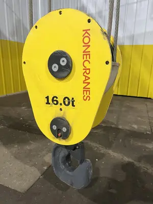 17.5 TON (2014) KONE-CRANES MODEL #CXT60410160P75GGN0S SINGLE GIRDER OVERHEAD CRANE HOIST & TROLLEY: STOCK #18634