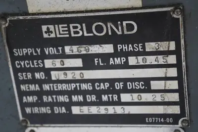 LeBlond Regal Geared Head Engine Metal Lathe