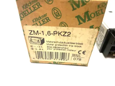 USED MOELLER ADJUSTABLE MOTOR PROTECTION TRIP BLOCK 1-1.6A, 14-22A